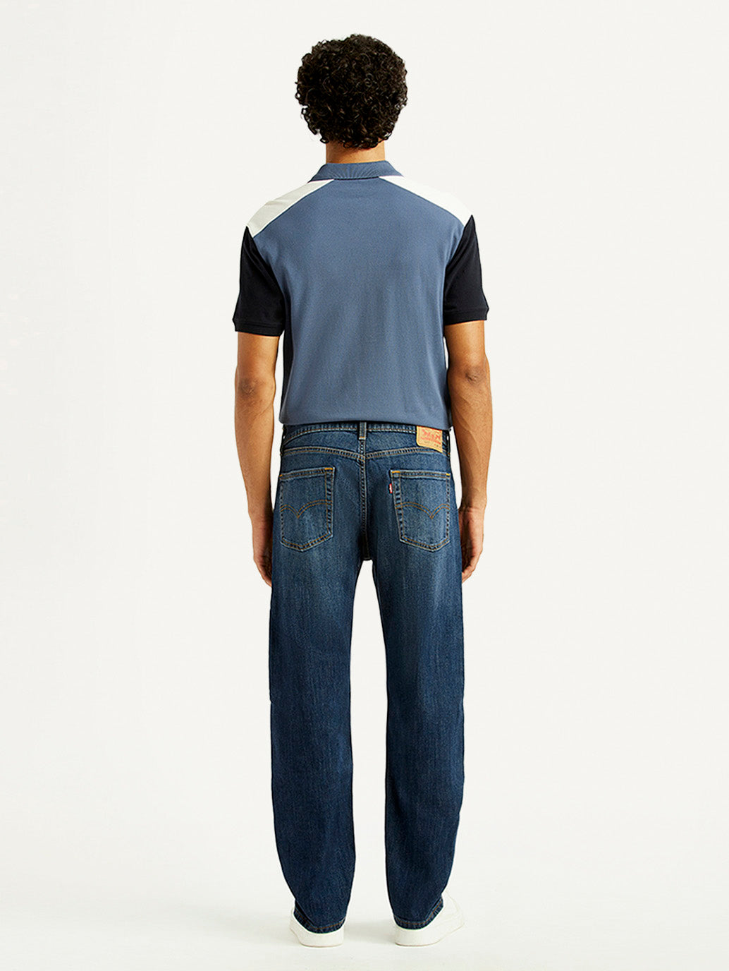 Men's 505 Dark Indigo Straight Fit Mid Rise Jeans - Back View