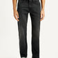 Men's 505 Black Straight Fit Mid Rise Jeans - Front View