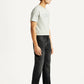 Men's 505 Black Straight Fit Mid Rise Jeans - Side View