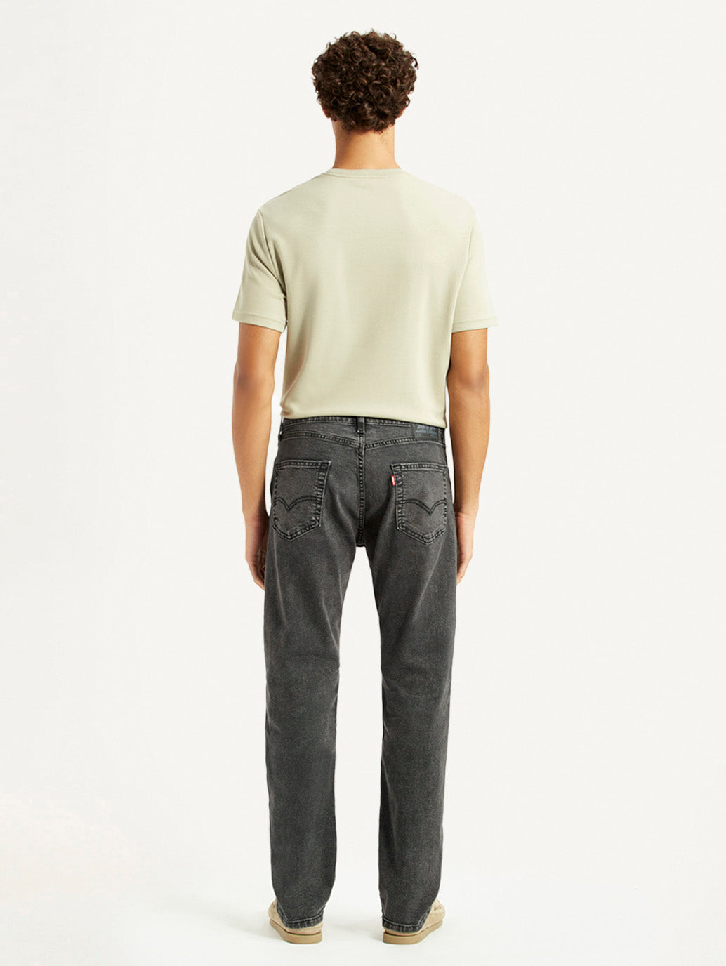 Men's 505 Grey Straight Fit Mid Rise Jeans - Back View