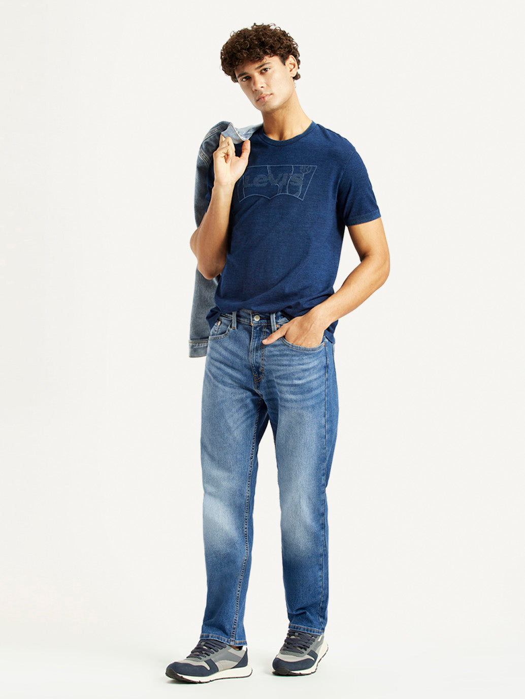 Men's 505 Indigo Straight Fit Mid Rise Jeans - Styleshot View