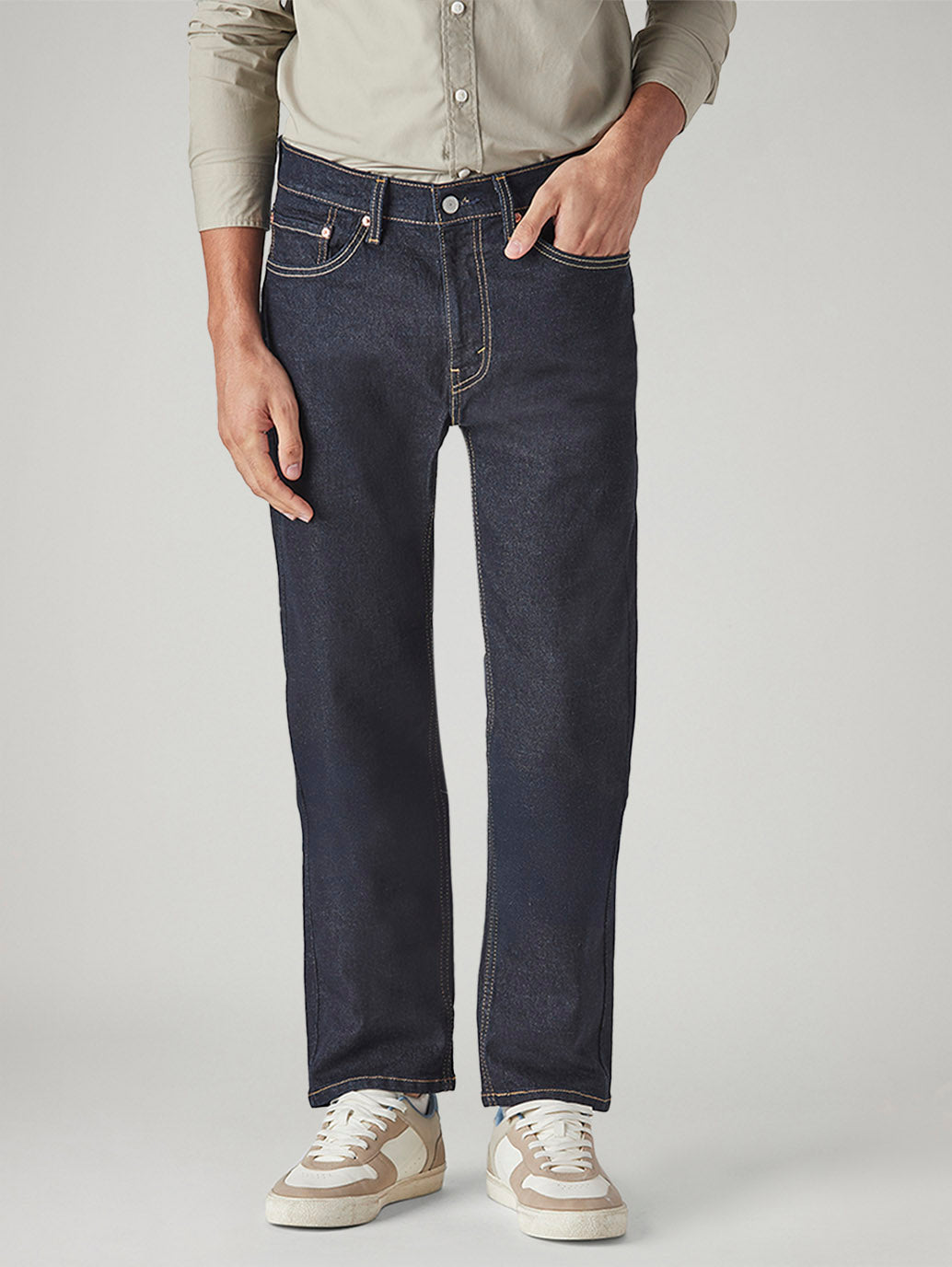 Men's 505 Indigo Straight Fit Mid Rise Jeans - Front View