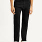 Men's 505 Black Straight Fit Mid Rise Jeans - Front View