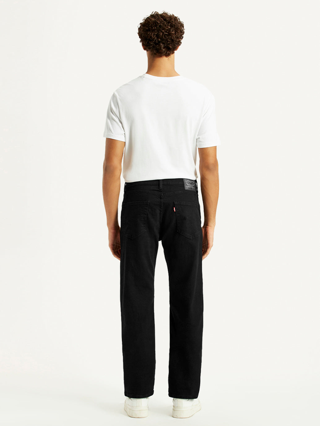 Men's 505 Black Straight Fit Mid Rise Jeans - Back View