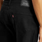 Men's 505 Black Straight Fit Mid Rise Jeans - Detail View