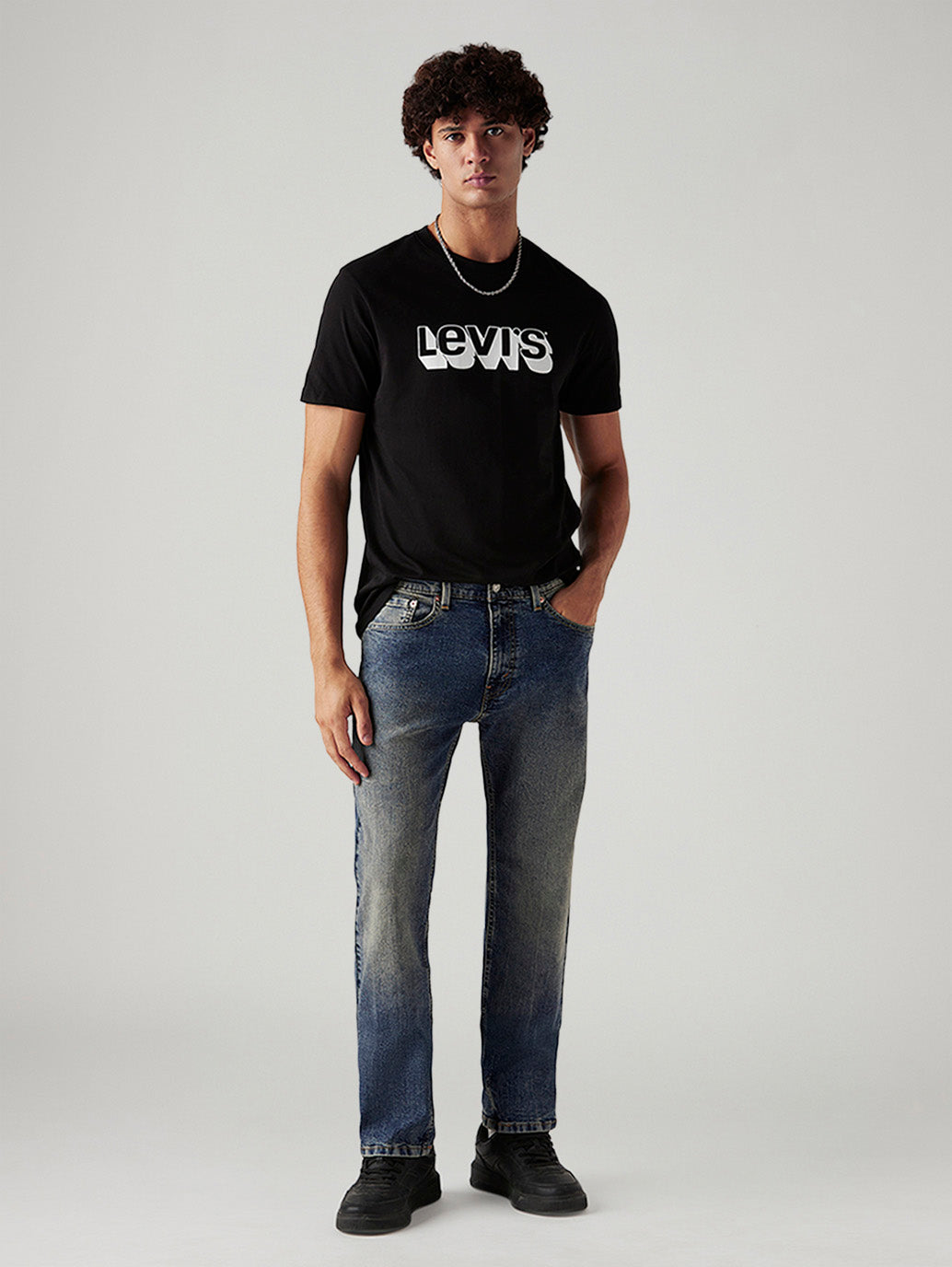 Men's Tinted 505 Blue Straight Fit Mid Rise Jeans