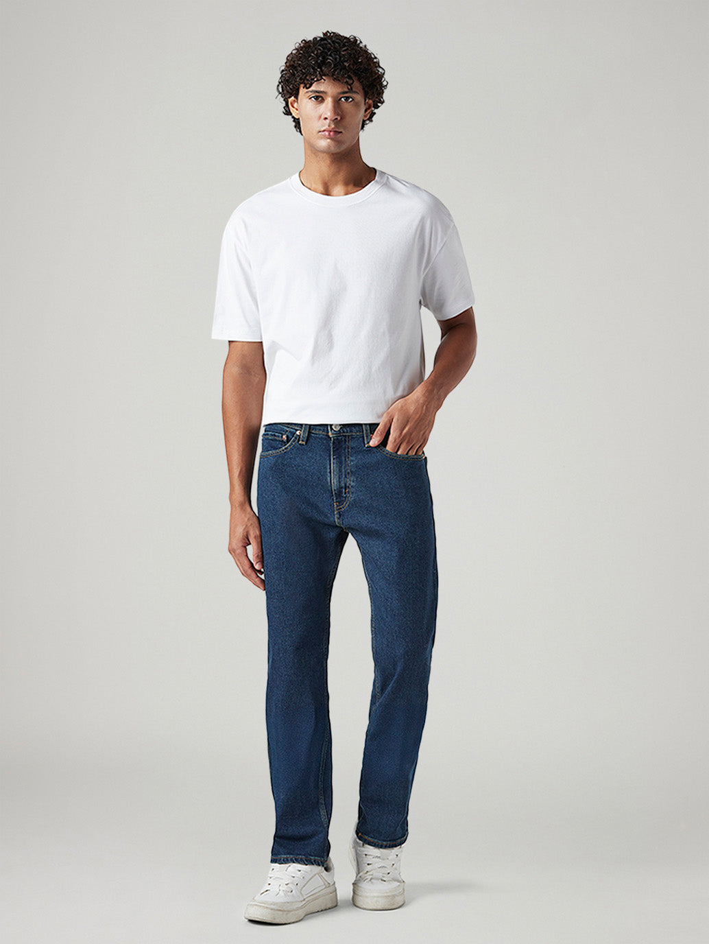 Men's 505 Blue Straight Fit Mid Rise Tinted Jeans - Front View