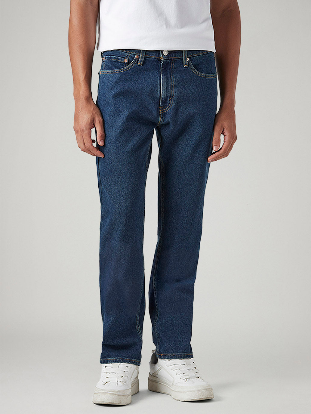 Men's 505 Blue Straight Fit Mid Rise Tinted Jeans - Front View