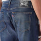 Men's 505 Dark Indigo Straight Fit Mid Rise Tinted Jeans - Detail View