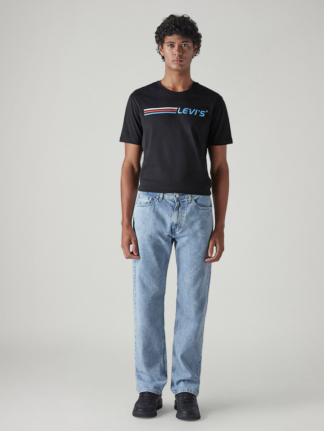 Men's 505 Blue Straight Fit Mid Rise Jeans - Front View