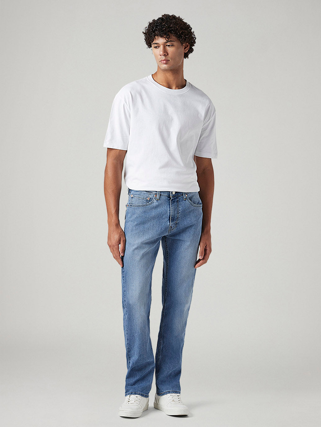 Men's 505 Med Indigo Straight Fit Mid Rise Jeans - Front View