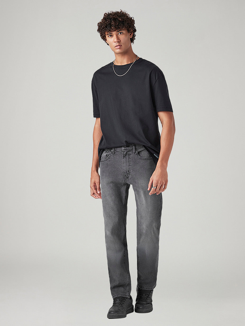 Men's 505 Grey Straight Fit Mid Rise Jeans