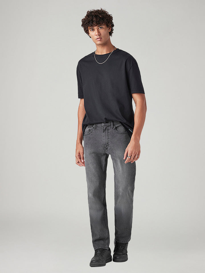 Men's 505 Grey Straight Fit Mid Rise Jeans