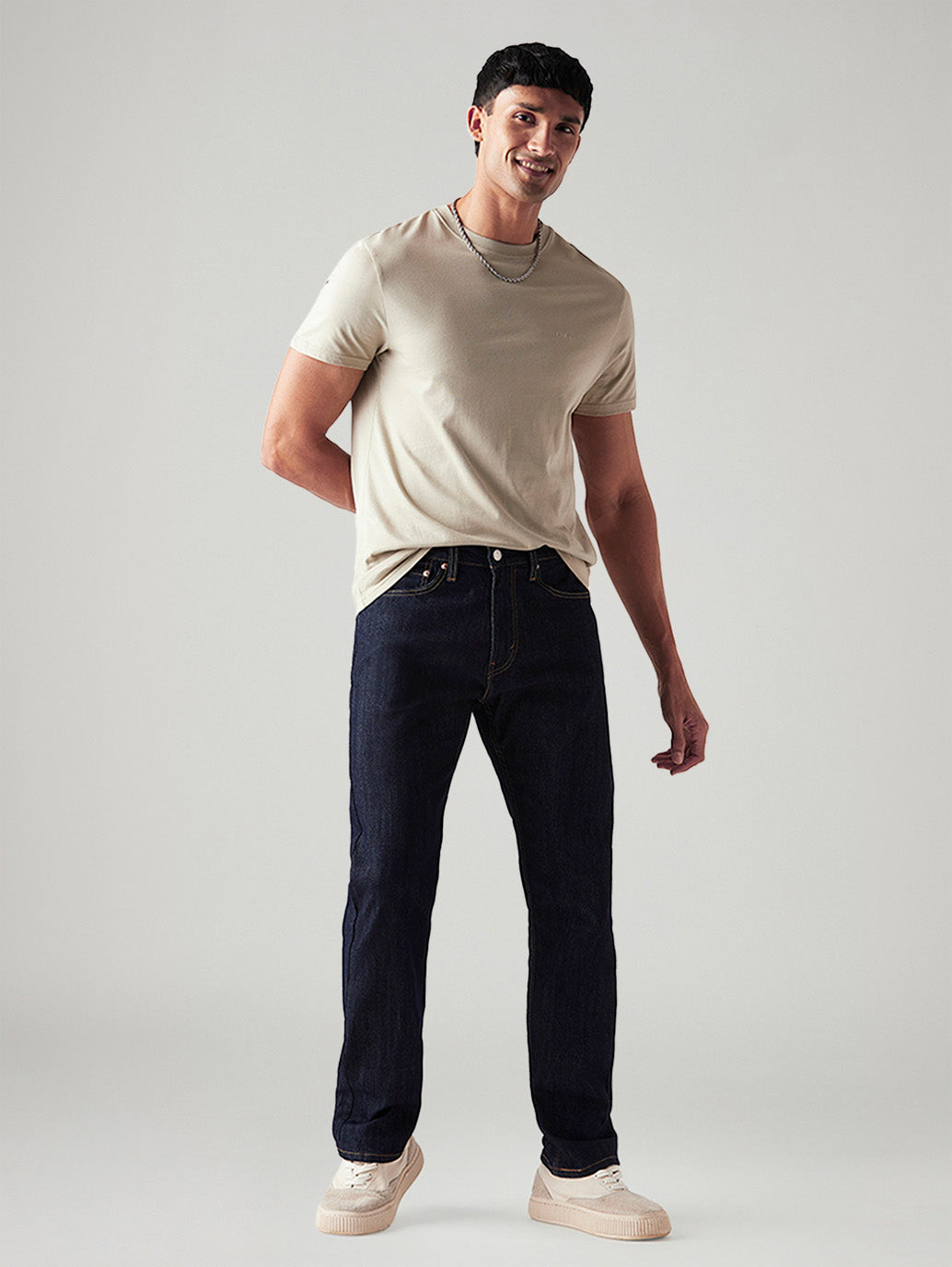 Men's 505 Dark Blue Straight Fit Mid Rise Jeans