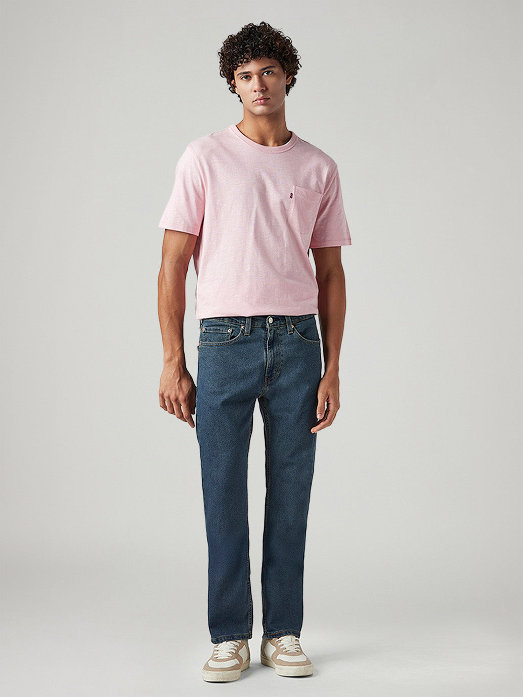 Men's 505 Med Indigo Straight Fit Mid Rise Tinted Jeans - Front View