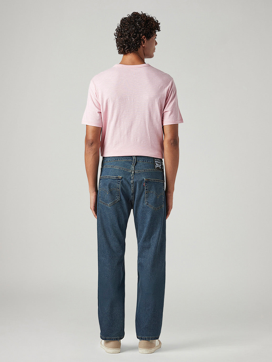 Men's 505 Med Indigo Straight Fit Mid Rise Tinted Jeans - Back View