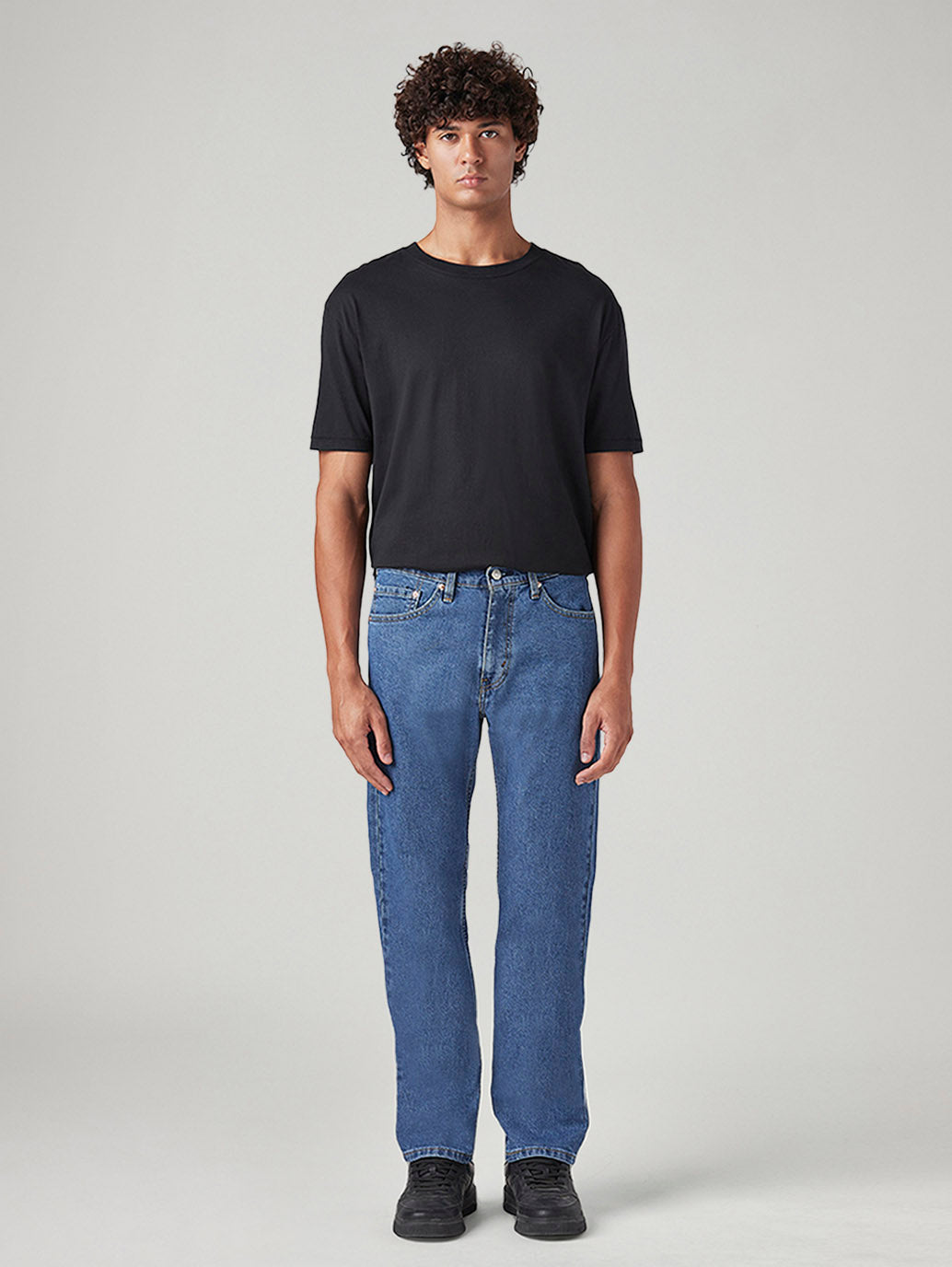 Men's 505 Blue Straight Fit Mid Rise Jeans