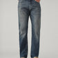 Men's 505 Dark Blue Straight Fit Mid Rise Jeans - Front View