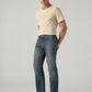 Men's 505 Dark Blue Straight Fit Mid Rise Jeans - Side View