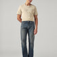 Men's 505 Dark Blue Straight Fit Mid Rise Jeans - Front View