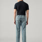 Men's 505 Blue Straight Fit Mid Rise Jeans - Back View