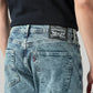 Men's 505 Blue Straight Fit Mid Rise Jeans - Detail View