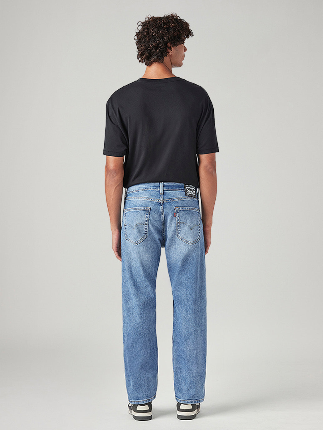Men's 505 Light Blue Straight Fit Mid Rise Jeans - Back View