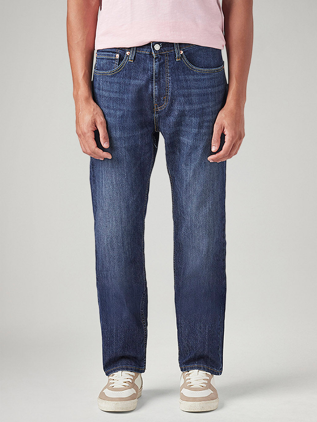 Men's 505 Blue Straight Fit Mid Rise Jeans - 20 View