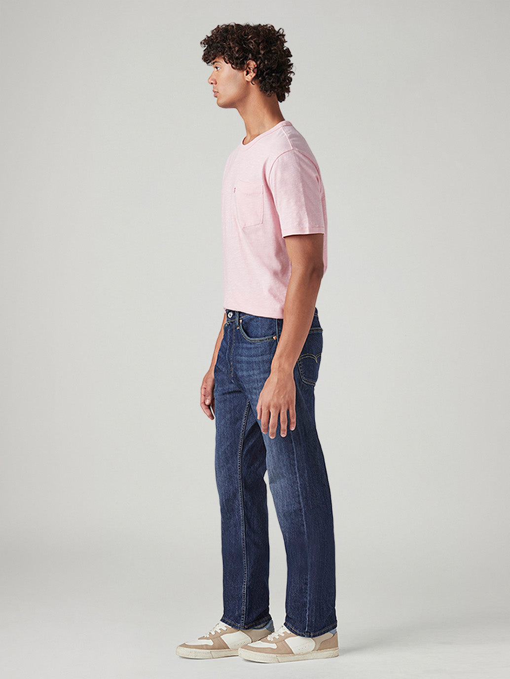 Men's 505 Blue Straight Fit Mid Rise Jeans - 20 View