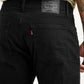 Men's 505 Black Straight Fit Mid Rise Jeans - Detail View