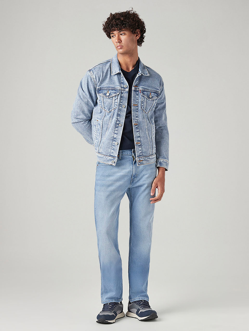 Men's 505 Light Blue Straight Fit Mid Rise Jeans