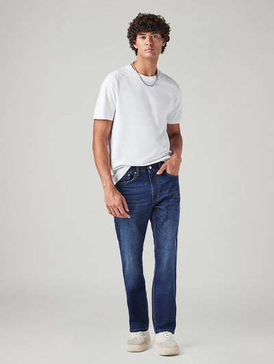levi's Men's 505 Blue Straight Fit Mid Rise Jeans-picture-11