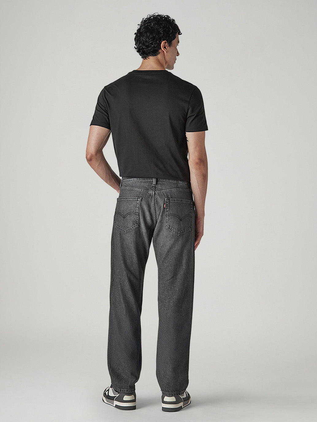 Men's 505 Grey Straight Fit Mid Rise Jeans - Back View
