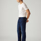Men's 505 Dark Blue Straight Fit Mid Rise Jeans - Side View