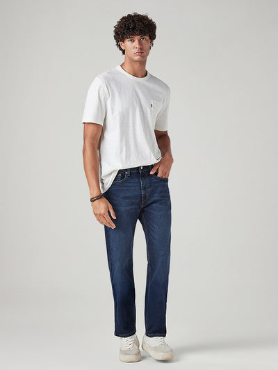 levi's Men's 505 Blue Straight Fit Mid Rise Jeans-picture-33