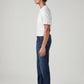 Men's 505 Blue Straight Fit Mid Rise Jeans - Side View