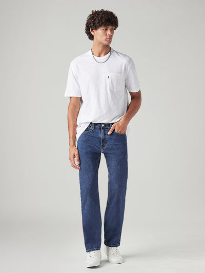 levi's Men's 505 Blue Straight Fit Mid Rise Jeans-picture-29