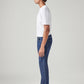Men's 505 Blue Straight Fit Mid Rise Jeans - Side View