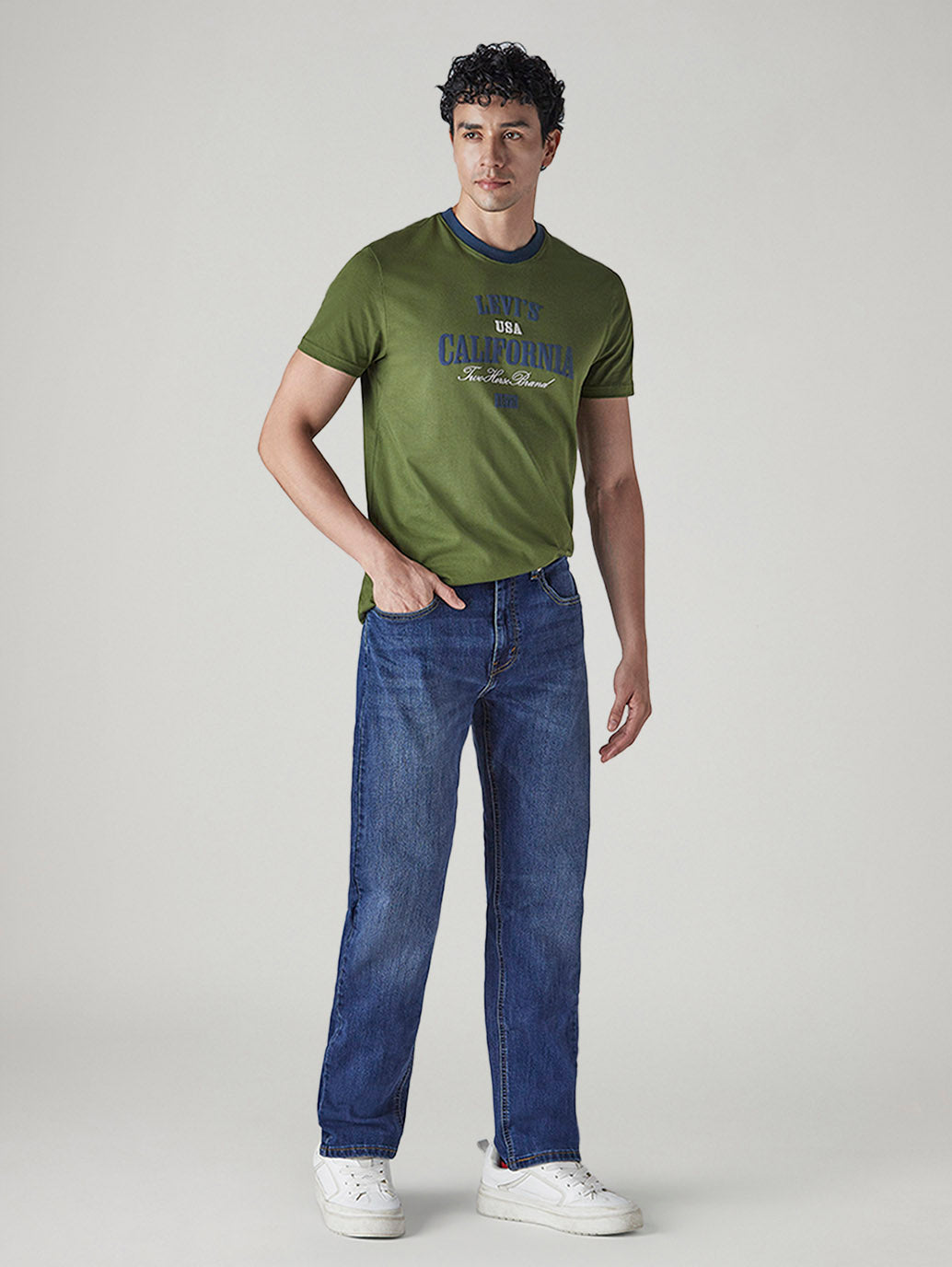 Men's 505 Dark Indigo Straight Fit Mid Rise Jeans