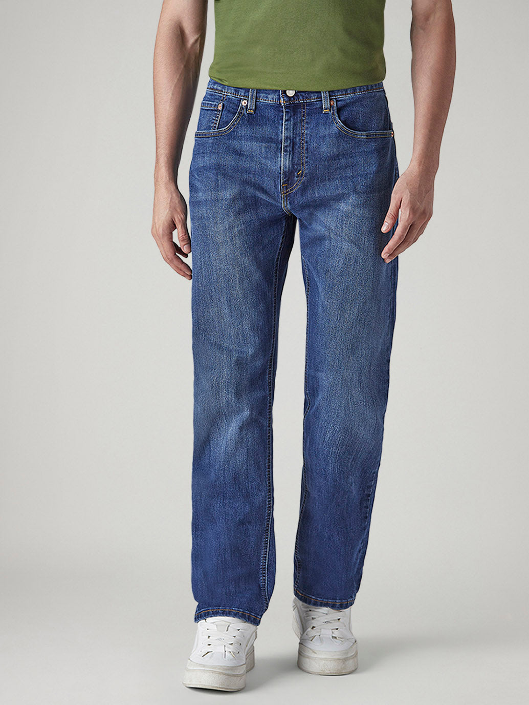 Men's 505 Dark Indigo Straight Fit Mid Rise Jeans - 20 View