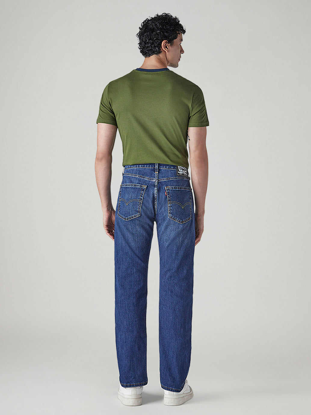Men's 505 Dark Indigo Straight Fit Mid Rise Jeans - 20 View