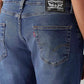 Men's 505 Blue Straight Fit Mid Rise Jeans - Detail View