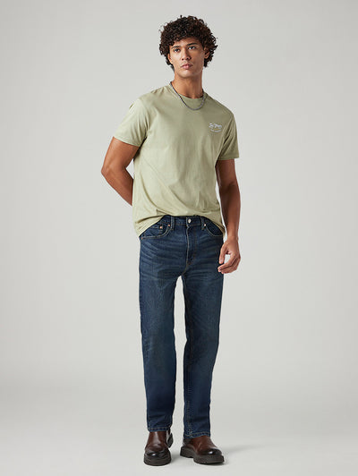 levi's Men's 505 Dark Indigo Straight Fit Mid Rise Tinted Jeans-picture-24