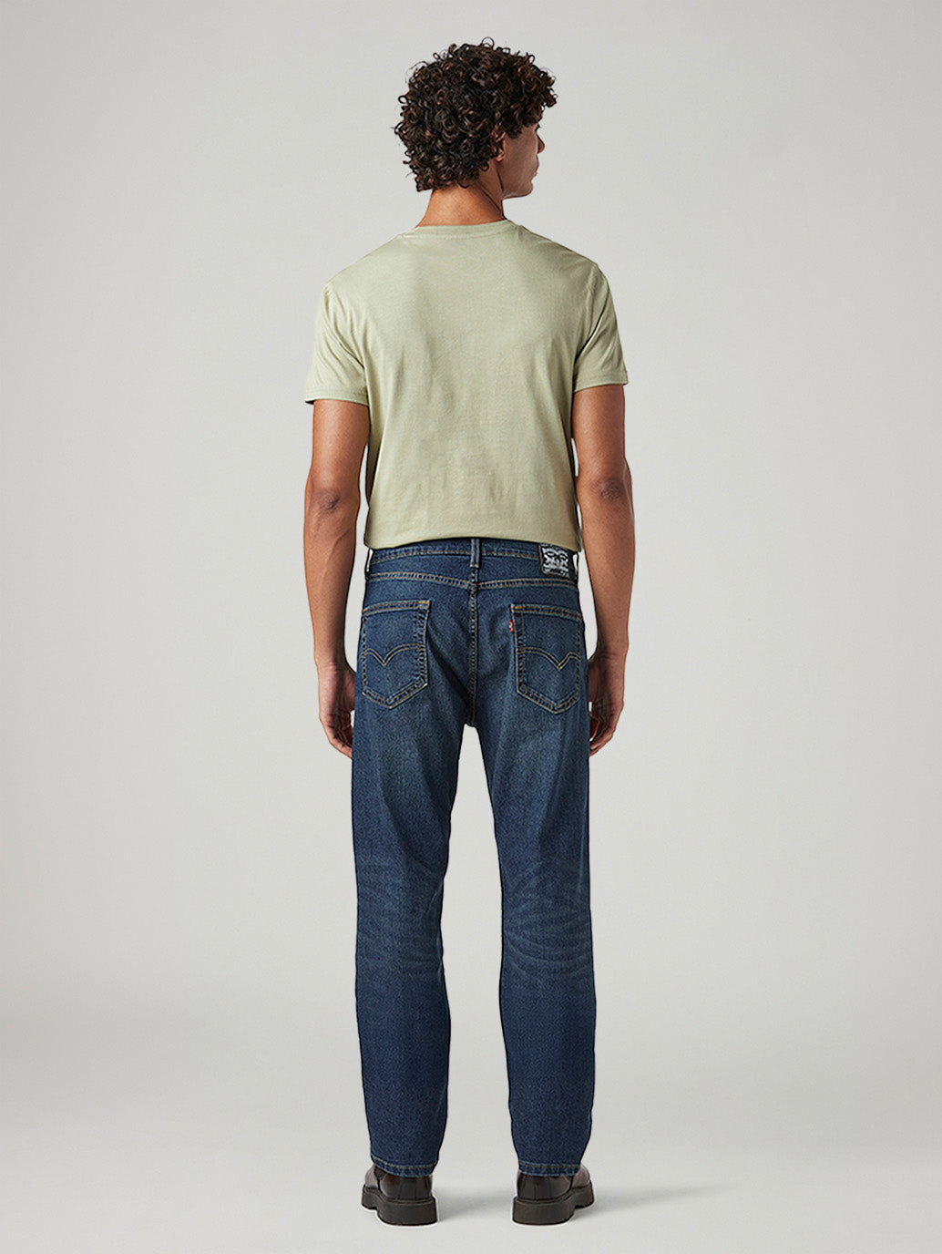 Men's 505 Dark Indigo Straight Fit Mid Rise Tinted Jeans - Back View