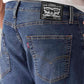 Men's 505 Blue Straight Fit Mid Rise Jeans - Detail View