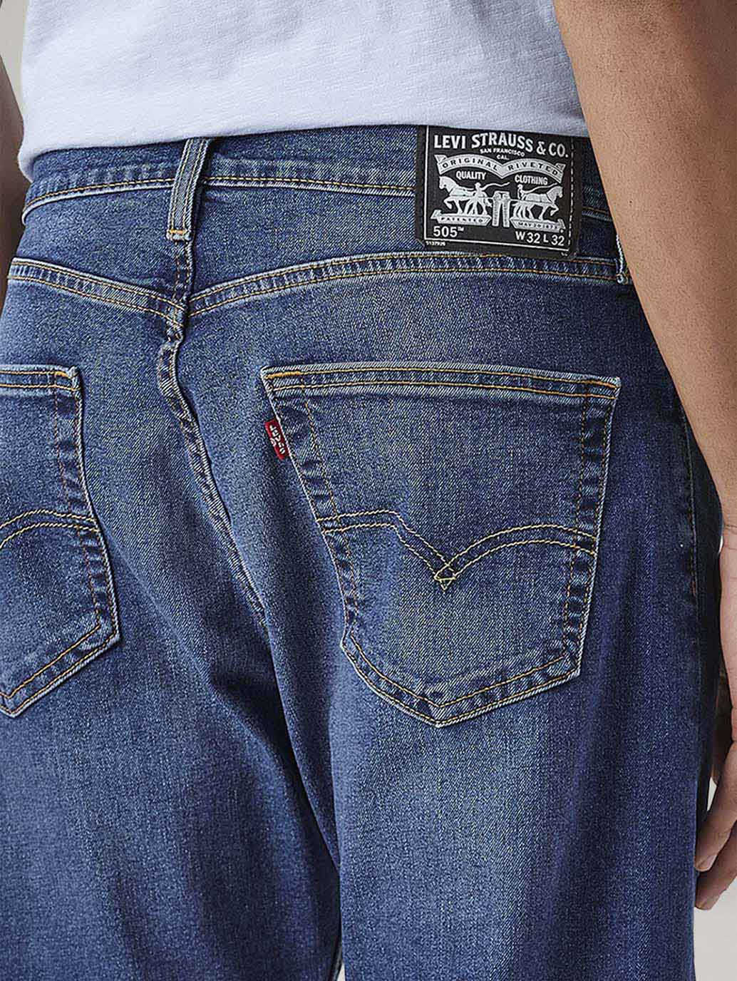 Men's 505 Dark Indigo Straight Fit Mid Rise Jeans – Levis India Store