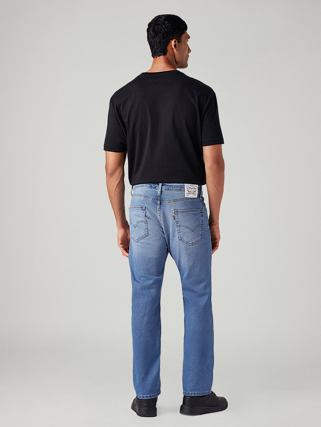 Men's 505 Light Blue Straight Fit Mid Rise Jeans - Back View