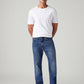 Men's 505 Blue Straight Fit Mid Rise Jeans - Front View