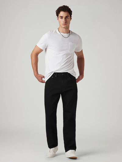levi's Men's 505 Black Straight Fit Mid Rise Jeans-picture-24
