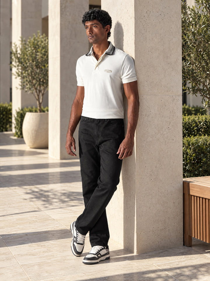 Mens 505 Mid Rise Straight Fit Cotton Stretch Blend Jeans